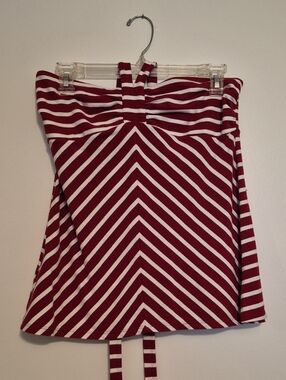 LOFT By Ann Taylor Red and White Striped Halter Top SZ M
